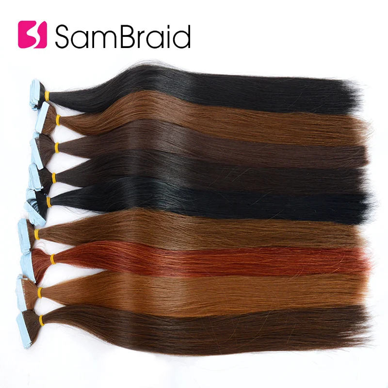 SAMBRAID 22 Inch Tape In Straight Hair Extension 40 Pcs/pack Pure Color Synthetic Hair Skin Weft Invisible In the Sunshine
SAMBRAID 22 Inch Tape In Straight Hair Extension 40 Pcs/pack Pure Color Synthetic Hair Skin Weft Invisible In the Sunshine