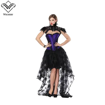Wechery Women's Long Skirt & Strapless Sleeveless Slimming Corsets Tops Two Pieces Elastic High Waist Floral with Purple Bustier
Wechery Women's Long Skirt & Strapless Sleeveless Slimming Corsets Tops Two Pieces Elastic High Waist Floral with Purple Bustier
