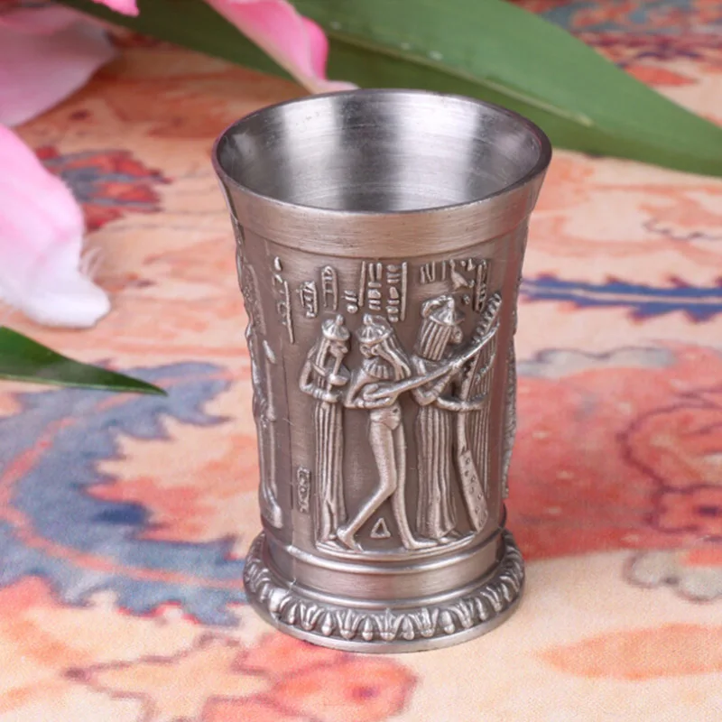 1pcs Ancient Egypt Myth Archaize Copper Cup Shot Glasses 3D Relief Cleopatra Rameses Rah Silvery Liquor Cocktail Wine Glass
1pcs Ancient Egypt Myth Archaize Copper Cup Shot Glasses 3D Relief Cleopatra Rameses Rah Silvery Liquor Cocktail Wine Glass