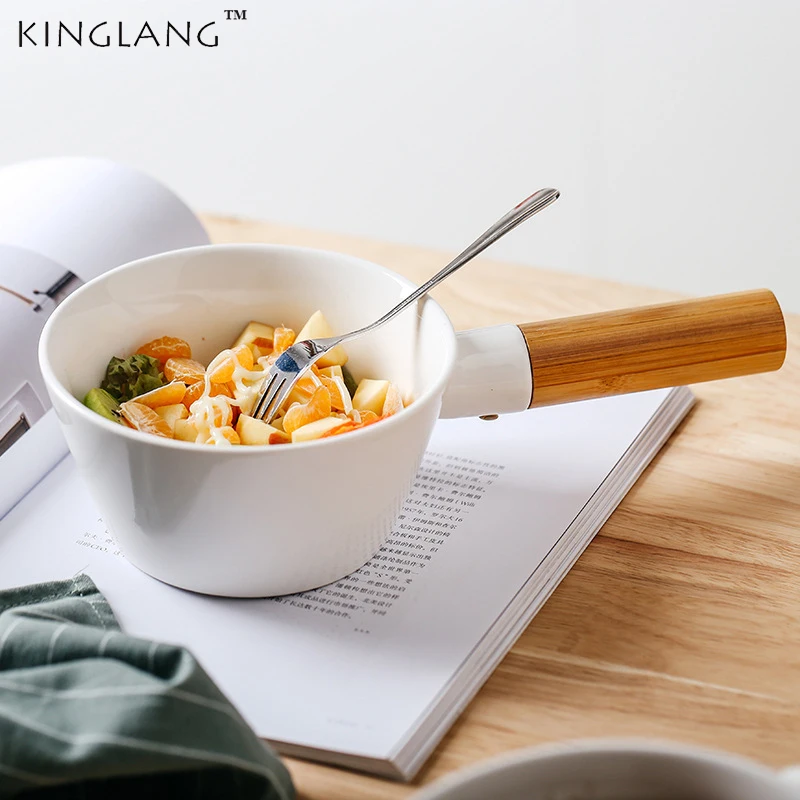 Japanese Pure White Large Size Porcelain Bowl Wooden Handle Household Tableware Instand Noodle Soup Bowl Fruit Salad Bowl
Japanese Pure White Large Size Porcelain Bowl Wooden Handle Household Tableware Instand Noodle Soup Bowl Fruit Salad Bowl