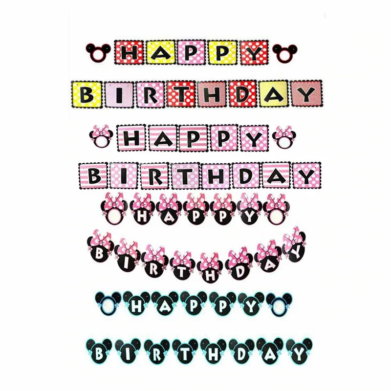 Happy Birthday to Children 1 set Mickey Minnie Letters Banner Girls Party Decorations Flags Kids Favor Gifts Supplies
Happy Birthday to Children 1 set Mickey Minnie Letters Banner Girls Party Decorations Flags Kids Favor Gifts Supplies