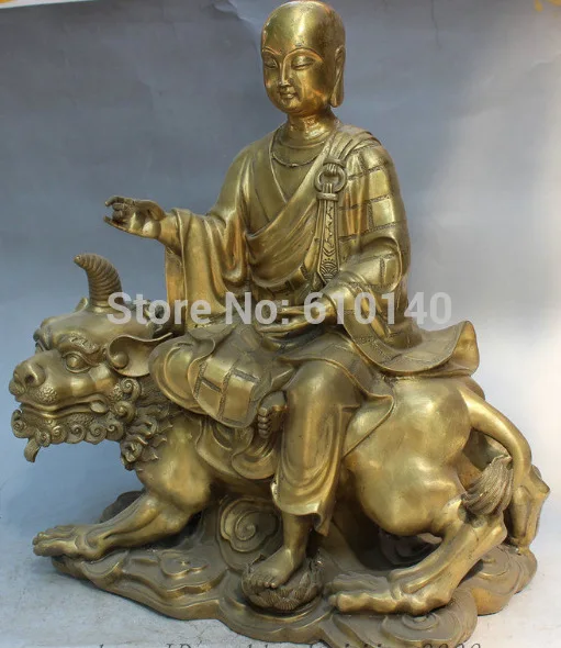 K@@AA@18" Chinese Brass Monk TangSeng Ksitigarbha Bodhisattva Ride Unicorn Lion Statue
K@@AA@18" Chinese Brass Monk TangSeng Ksitigarbha Bodhisattva Ride Unicorn Lion Statue