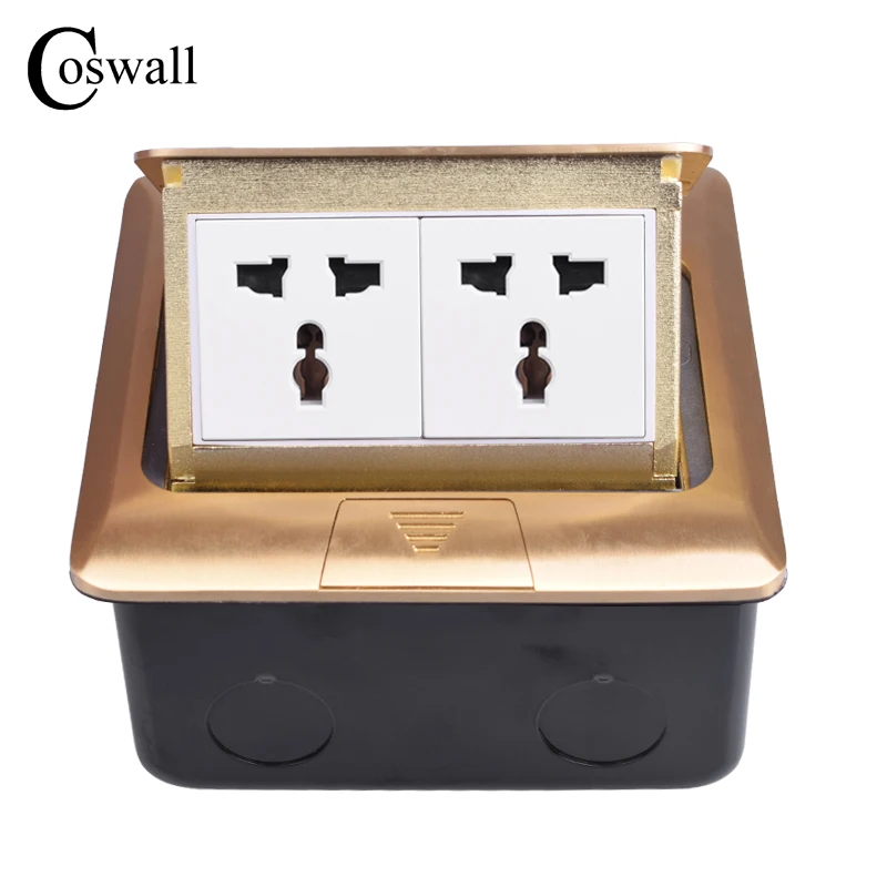 Coswall Pure Copper Thicken Panel Universal Pop Up Floor Socket Double Power Electrical Outlet AC 110~250V Metal Box
Coswall Pure Copper Thicken Panel Universal Pop Up Floor Socket Double Power Electrical Outlet AC 110~250V Metal Box