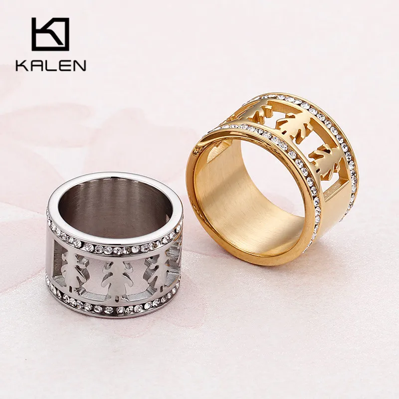 Kalen Gold/Silver Stainless Steel Rhinestone Rings For Women Cute Cartoon Boy Girl Hollow Wedding Bands Rings Women Jewelry
Kalen Gold/Silver Stainless Steel Rhinestone Rings For Women Cute Cartoon Boy Girl Hollow Wedding Bands Rings Women Jewelry