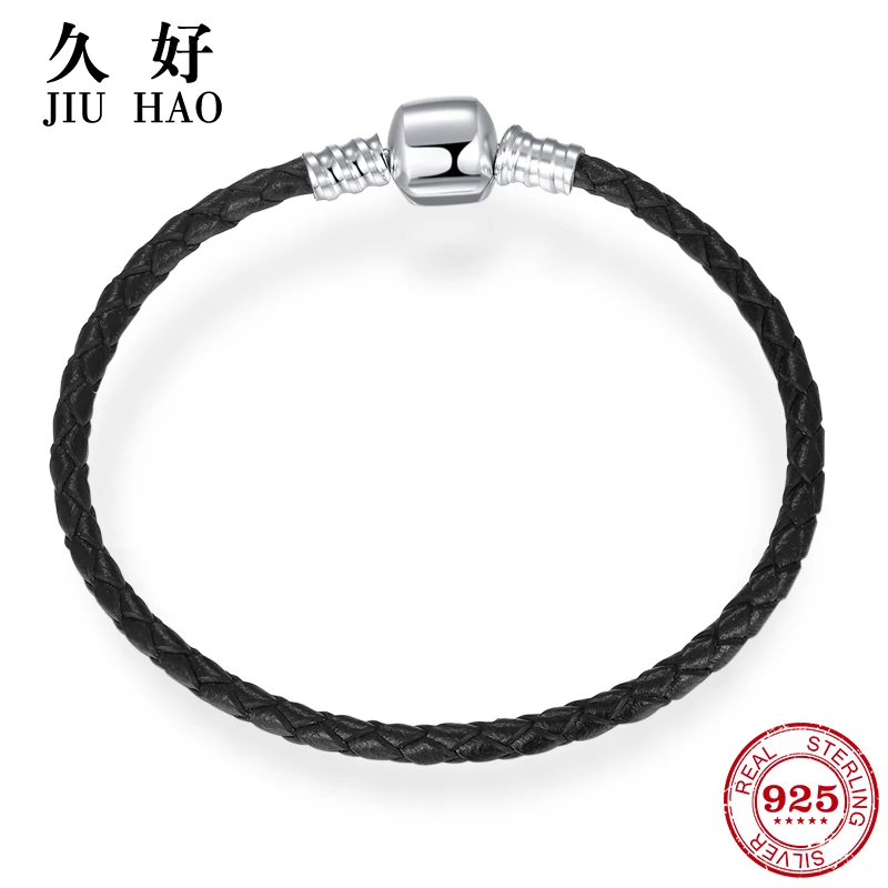 100% Genuine Black Braided charms Women Leather Bracelet 925 Sterling Silver Buckle Weave snake chain jewelry fashion 2018
100% Genuine Black Braided charms Women Leather Bracelet 925 Sterling Silver Buckle Weave snake chain jewelry fashion 2018