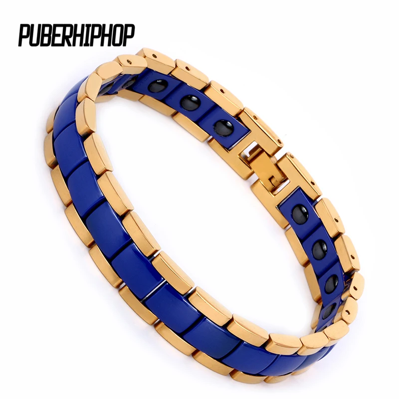 2018 New Bio Energy Health Bracelet Gold Brim Blue Ceramic Magnetic Therapy Bracelet for Women Men Wedding Gift Wholesale
2018 New Bio Energy Health Bracelet Gold Brim Blue Ceramic Magnetic Therapy Bracelet for Women Men Wedding Gift Wholesale