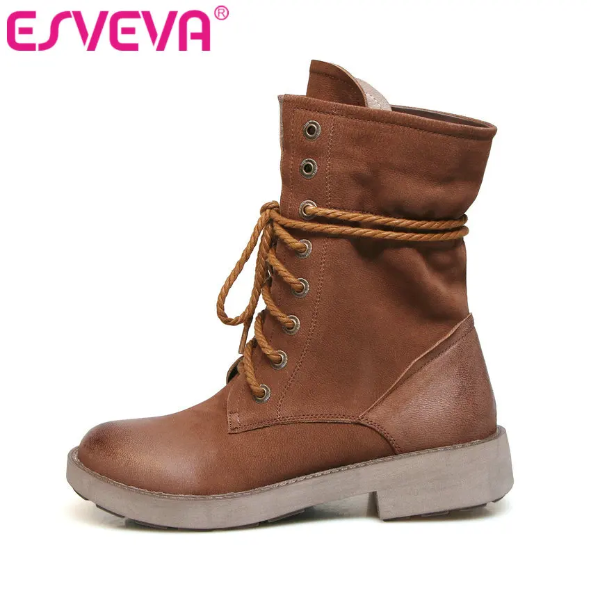 ESVEVA 2020 Square Low Heel Women Shoes Winter Ankle Boots Zipper Motorcycle Fashion Round Toe Platform Short Boots Size 34-39
ESVEVA 2020 Square Low Heel Women Shoes Winter Ankle Boots Zipper Motorcycle Fashion Round Toe Platform Short Boots Size 34-39