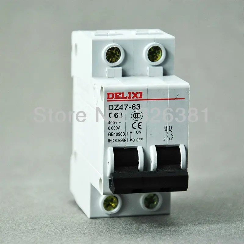 DELIXI Brand DZ47-63 C63 Type 2P AC 400V Circuit Breaker 16A-63A Air switch Lighting Distribution System
DELIXI Brand DZ47-63 C63 Type 2P AC 400V Circuit Breaker 16A-63A Air switch Lighting Distribution System