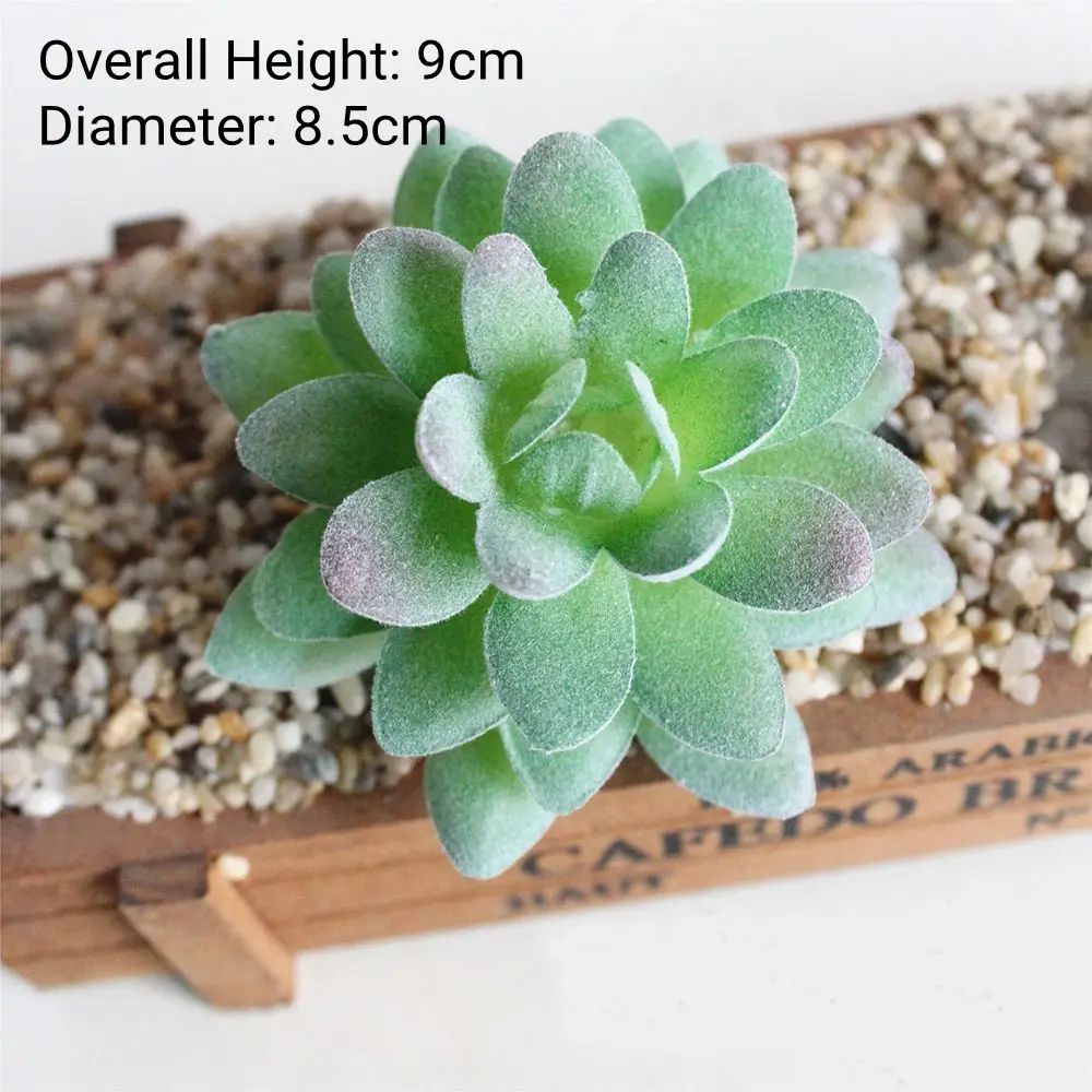 Green Artificial Succulents - Flocking Home Garden Decoration