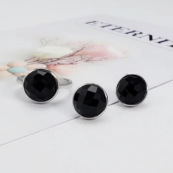 Genuine Solid s925 Silver Jewelry Set For Women Geometric Round Shape With Faceted Natural Gemstone Earrings and Ring
Genuine Solid s925 Silver Jewelry Set For Women Geometric Round Shape With Faceted Natural Gemstone Earrings and Ring