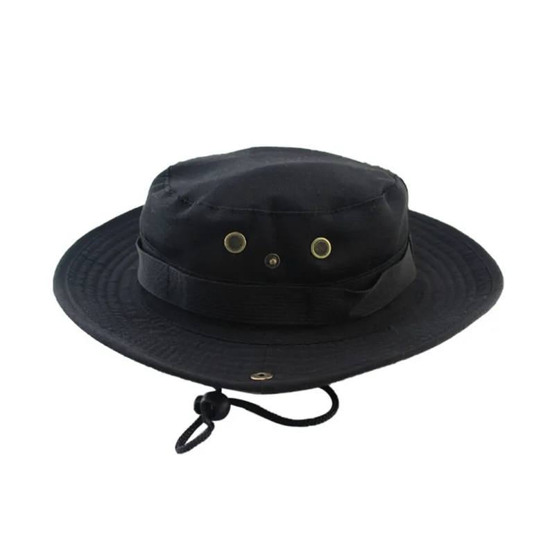 Adjustable Outdoor Camping Climbing Cap 2018 Solid Men Women Fishing Bucket Hat Boonie Hunting Cap Brim Military Army GN #FM28 (5)