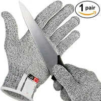 2PCS Anti-cut Gloves Hunting Cut Proof Stab Resistant Stainless Steel Wire Metal Mesh Butcher Cut-Resistant Gloves image