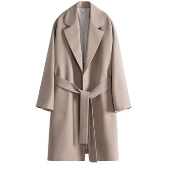 Women Spring Autumn Office Lady Medium-Long Belt Trench Coats Ladies Turn-down Collar Loose Long Sleeve Clothing Coats O211
Women Spring Autumn Office Lady Medium-Long Belt Trench Coats Ladies Turn-down Collar Loose Long Sleeve Clothing Coats O211