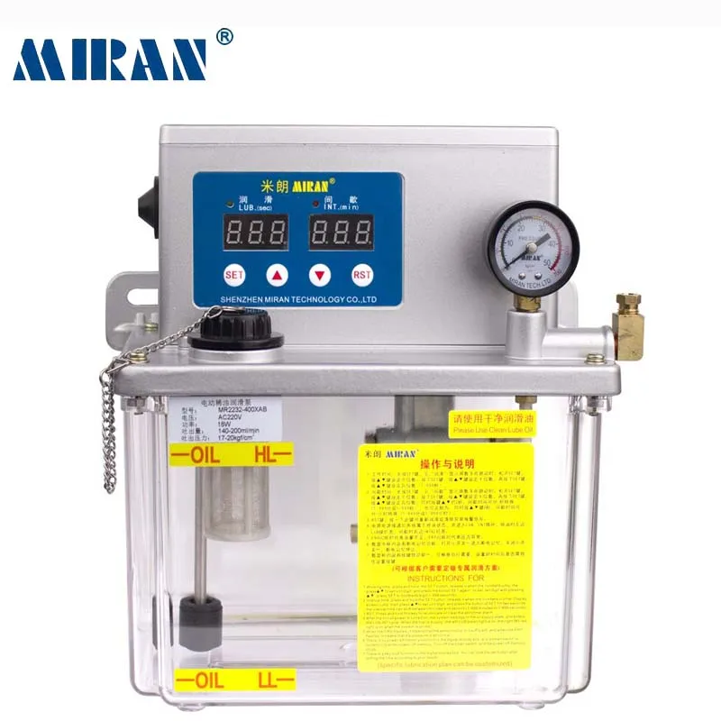 Miran 4L MR-2232-400XA 220V Automatic Lubricating Oil Pump For CNC Electric Lubrication Oil Pump Electric Lubricator
Miran 4L MR-2232-400XA 220V Automatic Lubricating Oil Pump For CNC Electric Lubrication Oil Pump Electric Lubricator