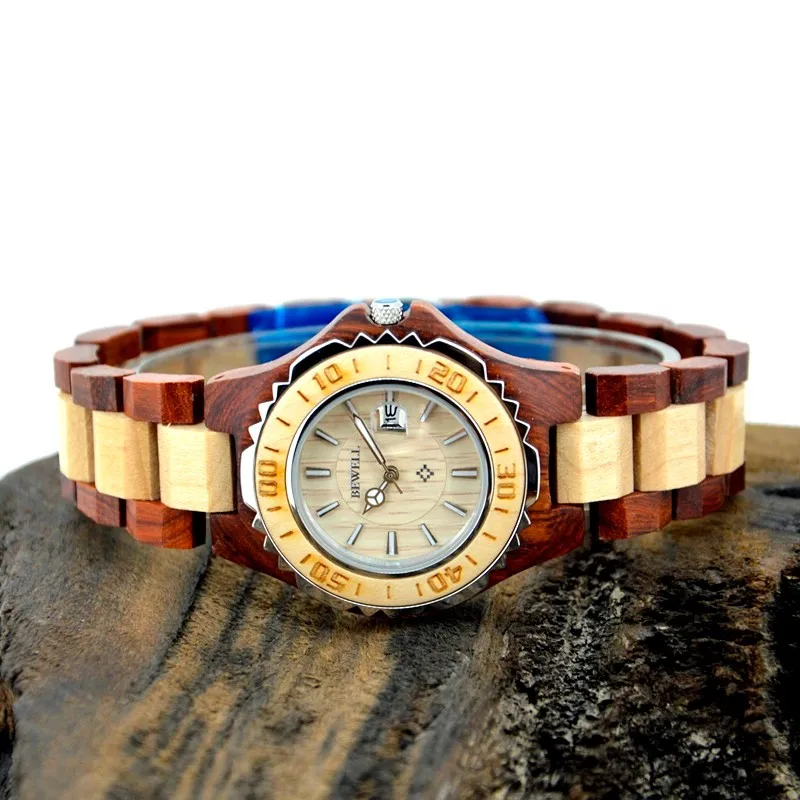 BEWELL WOODEN WATCH