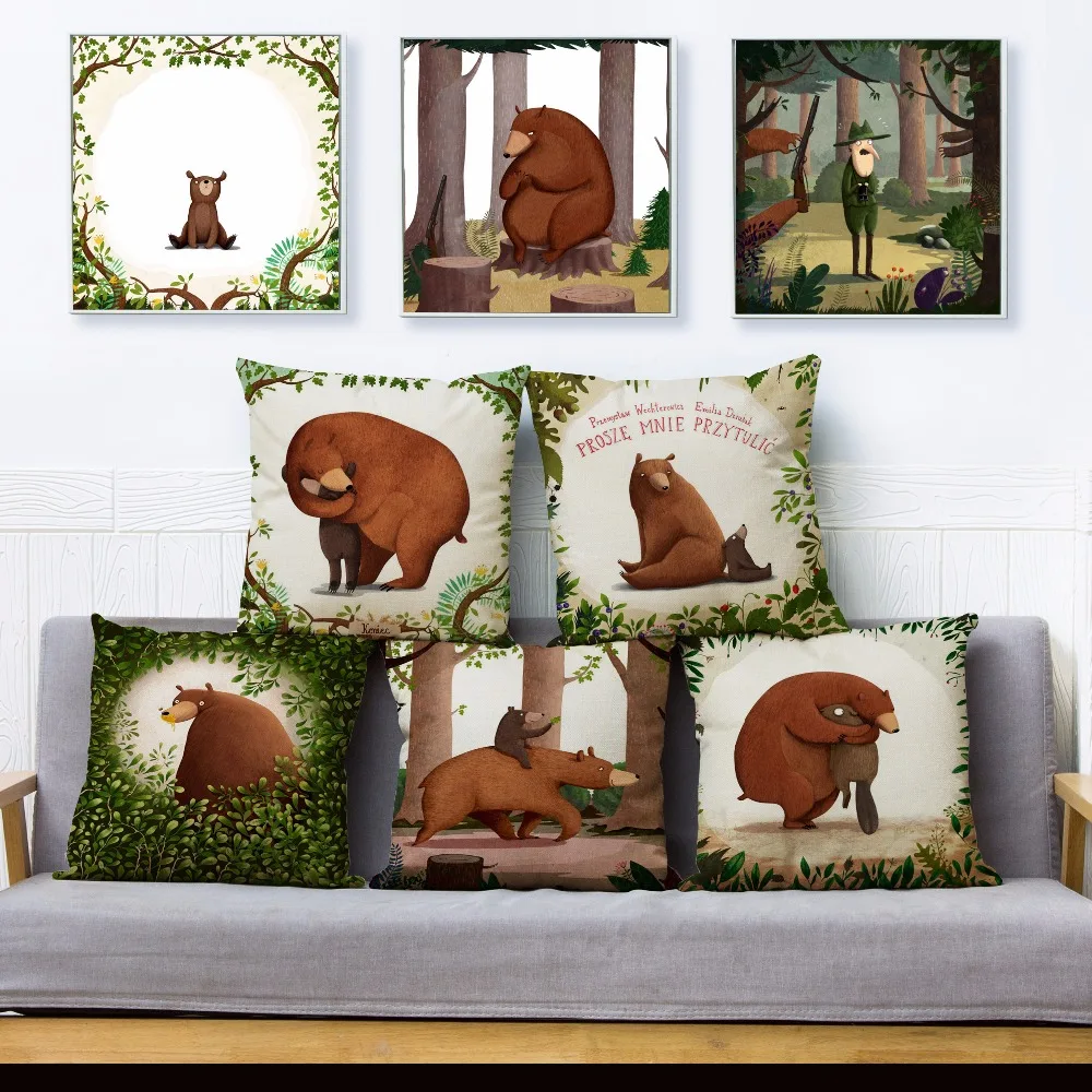 Cartoon Forest Bear Hug Me Please Throw Pillow Cover 45*45 Square Cushion Covers Linen Pillow Case Sofa Home Decor Pillows Cases
Cartoon Forest Bear Hug Me Please Throw Pillow Cover 45*45 Square Cushion Covers Linen Pillow Case Sofa Home Decor Pillows Cases