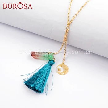 BOROSA 5/10PCS Healing Crystal Point Tassel Necklace Rainbow Crystal & Tassel Pendant Necklace for Women Jewelry HD0010
BOROSA 5/10PCS Healing Crystal Point Tassel Necklace Rainbow Crystal & Tassel Pendant Necklace for Women Jewelry HD0010