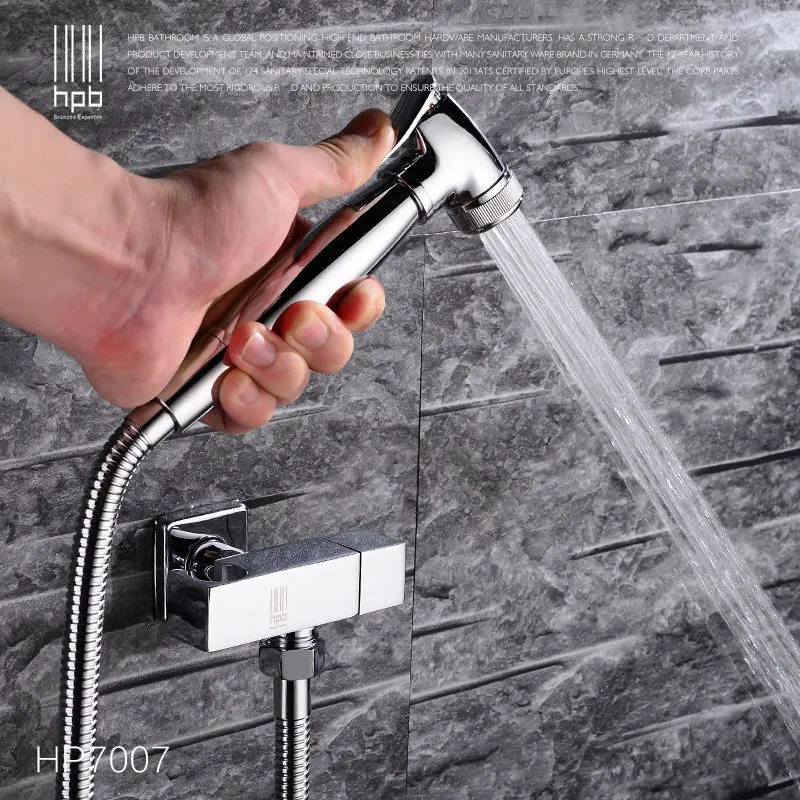 HPB Brass Bathroom Toilet Portable Spray With Shower Holder Handheld Bidet grifo ducha Bidet Faucet HP7007
HPB Brass Bathroom Toilet Portable Spray With Shower Holder Handheld Bidet grifo ducha Bidet Faucet HP7007