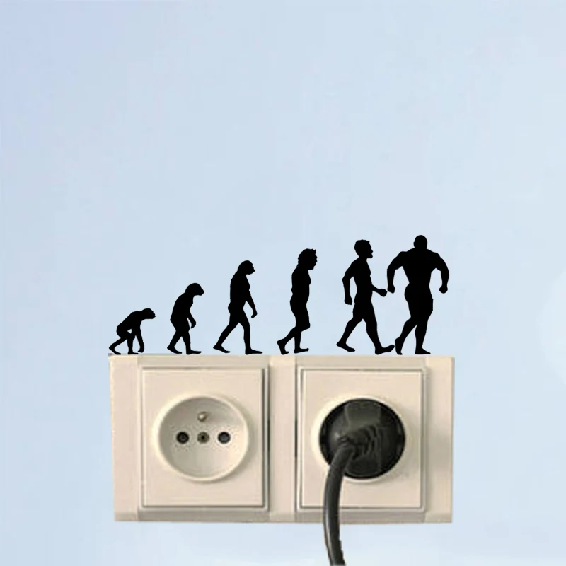 Фото WANGZHIMING новые Мультяшные 3d наклейки на стену для детской комнаты Эволюция