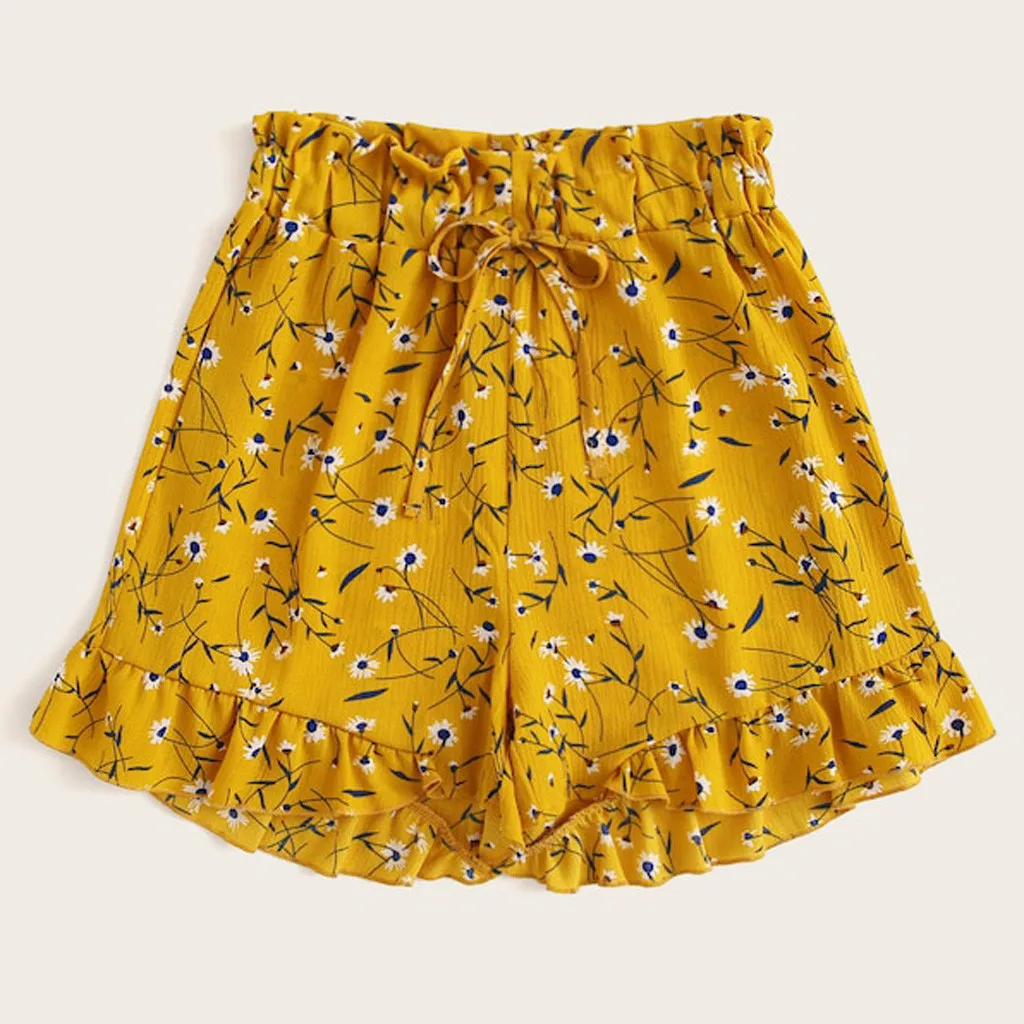 Yellow Shorts Women Bohemian High Waist Shorts Ruffle Short Pants Women Summer Shorts White Floral Lace short femme été szorty 
Yellow Shorts Women Bohemian High Waist Shorts Ruffle Short Pants Women Summer Shorts White Floral Lace short femme été szorty