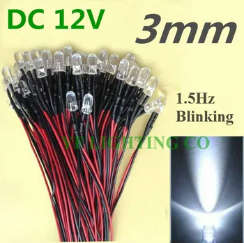 Hot sale 3mm Prewired LED High bright White 20cm 12V Pre Wire 1.5Hz Blinking indicator leds
Hot sale 3mm Prewired LED High bright White 20cm 12V Pre Wire 1.5Hz Blinking indicator leds