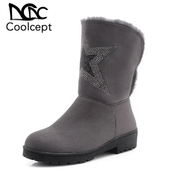 Coolcept Vintage Women High Heels Boots Plus Fur Warm Shoes Women Winter Mid Calf Snow Boots Party Fashion Shoes Size 33-43
Coolcept Vintage Women High Heels Boots Plus Fur Warm Shoes Women Winter Mid Calf Snow Boots Party Fashion Shoes Size 33-43