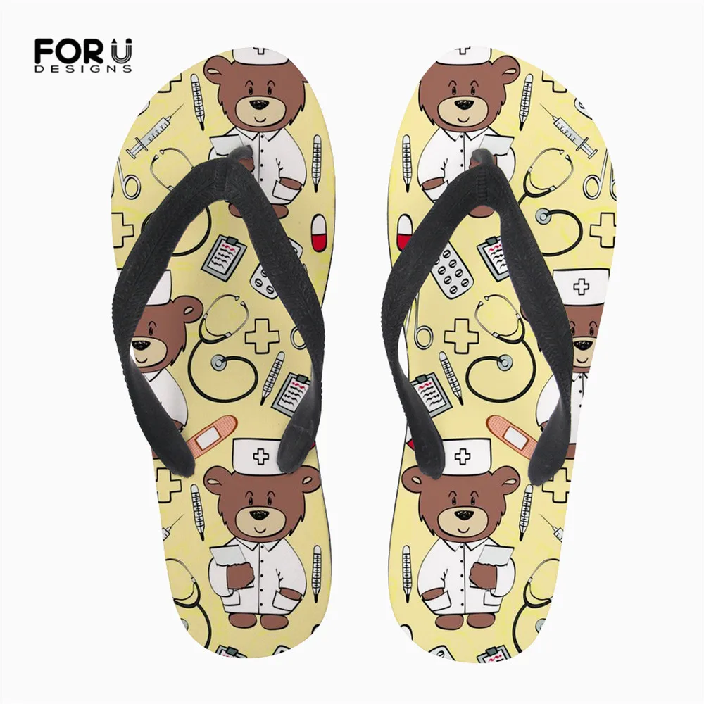FORUDESIGNS Summer Women's Flip Flops Cute Nurse Bear Prints Fashion Ladies House Flip Flops Beach Water Shoes for Teenage Girls
FORUDESIGNS Summer Women's Flip Flops Cute Nurse Bear Prints Fashion Ladies House Flip Flops Beach Water Shoes for Teenage Girls