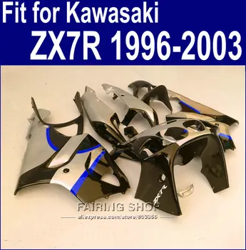 100%Abs Fairings For Kawasaki ninja ZX7R 1996 1999 1998 2002 2003 ( Silver blue black ) 96-03 new Fairing kit a51
100%Abs Fairings For Kawasaki ninja ZX7R 1996 1999 1998 2002 2003 ( Silver blue black ) 96-03 new Fairing kit a51