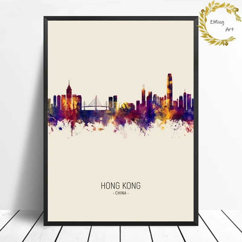 Hong Kong Skyline City Map Modern watercolor Canvas Art Print Wall Pictures for Living Room No Frame
Hong Kong Skyline City Map Modern watercolor Canvas Art Print Wall Pictures for Living Room No Frame