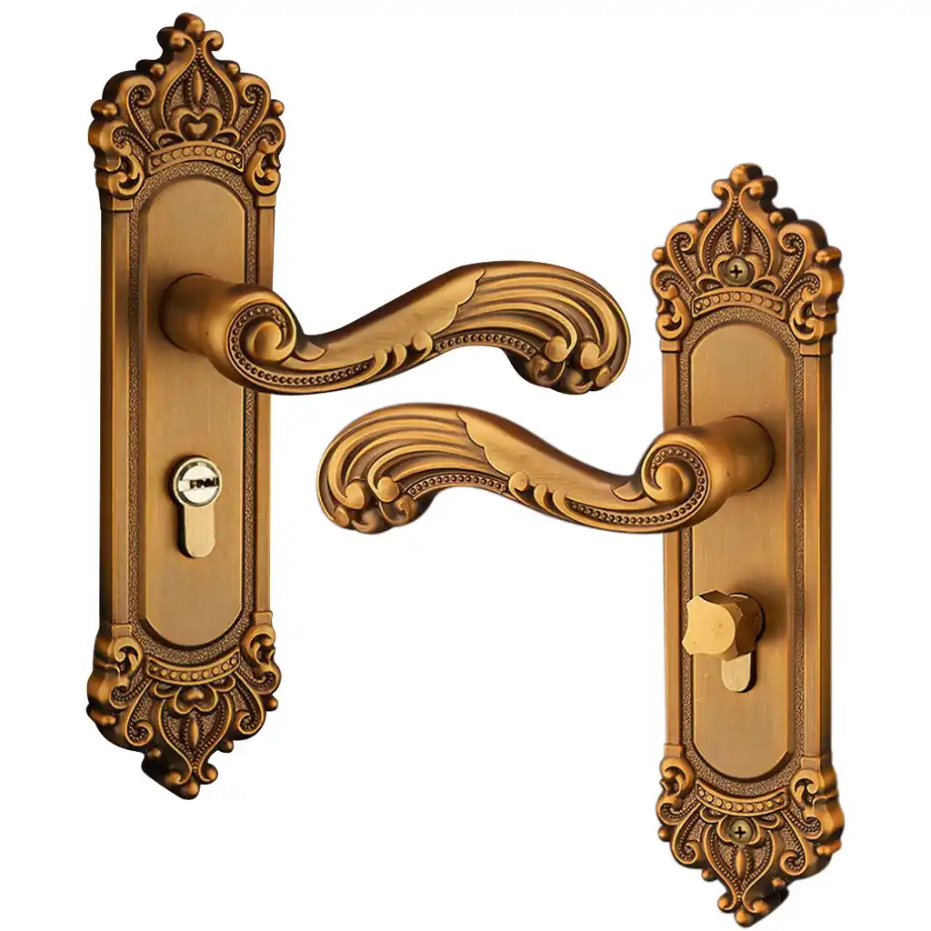 Vintage Security Door Lock Door Handles Levers With 3 Keys