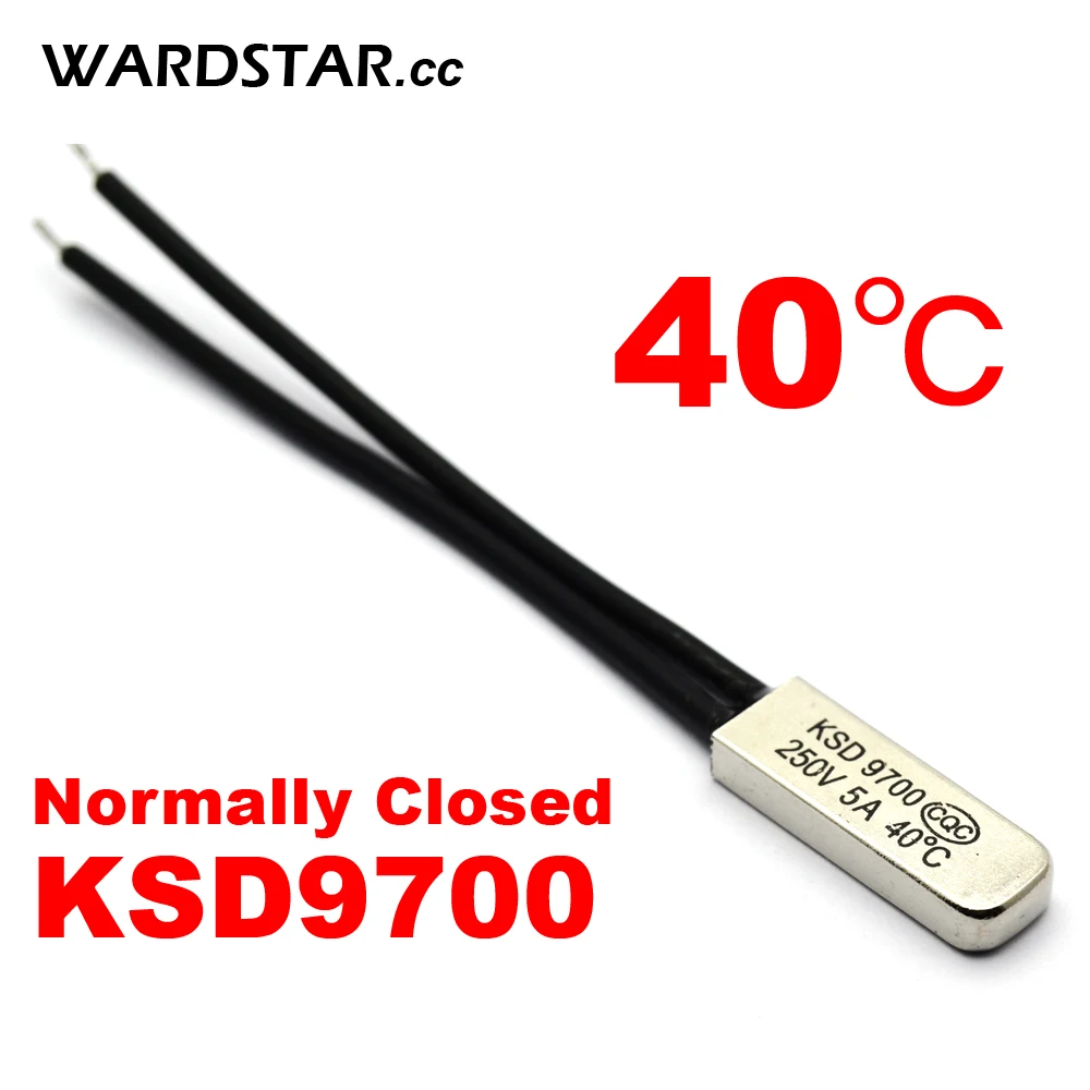 5pcs/lot KSD9700 5A250V 40 Degree Celsius (N.C.) Normally Closed Temperature Switch Thermostat Thermal Protector
5pcs/lot KSD9700 5A250V 40 Degree Celsius (N.C.) Normally Closed Temperature Switch Thermostat Thermal Protector