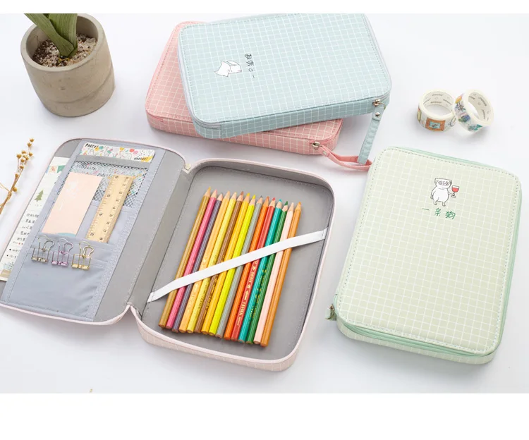 Trousse de Papeterie Check Pastels