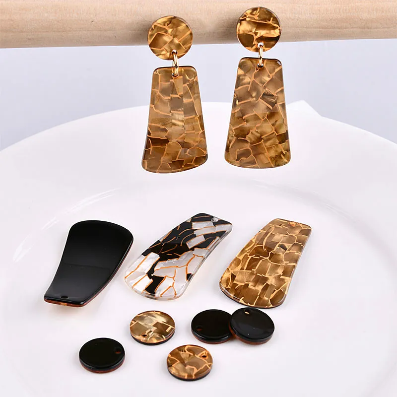 DIY accessories simple geometric curve of circular trapezoid retro earrings earring pendant acetate material
DIY accessories simple geometric curve of circular trapezoid retro earrings earring pendant acetate material