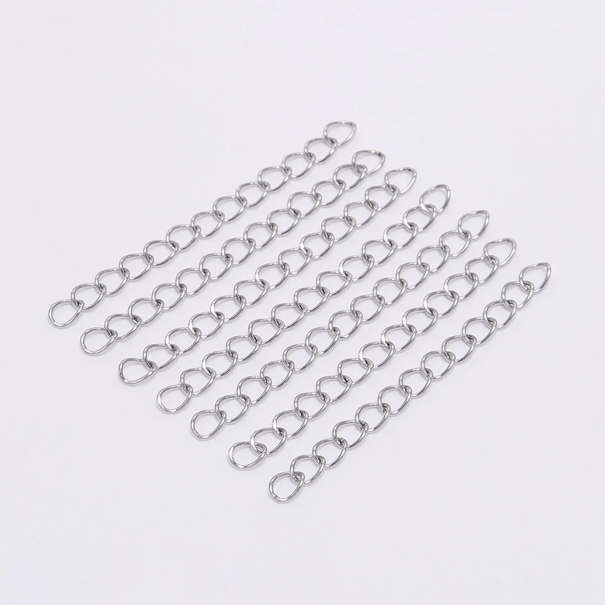 

50Pcs/lot 5 7cm Stainless steel Bulk Necklace Extension Chain Tail Extender For Jewelry Making Supplies Bracelet Chains Findings