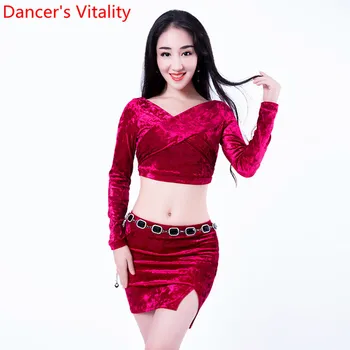 Sexy 2019 New Belly Indian Oriental Dance Competition Performance Costume Velvet V-necked Long Sleeves Top Short Skirt 2pcs Set
Sexy 2019 New Belly Indian Oriental Dance Competition Performance Costume Velvet V-necked Long Sleeves Top Short Skirt 2pcs Set