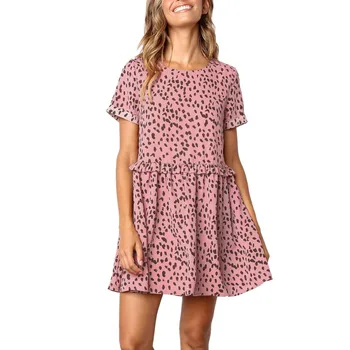 Women Short Sleeve Summer Dress Printed Ruffle Loose Dress Casual Sundress Vestidos
Women Short Sleeve Summer Dress Printed Ruffle Loose Dress Casual Sundress Vestidos