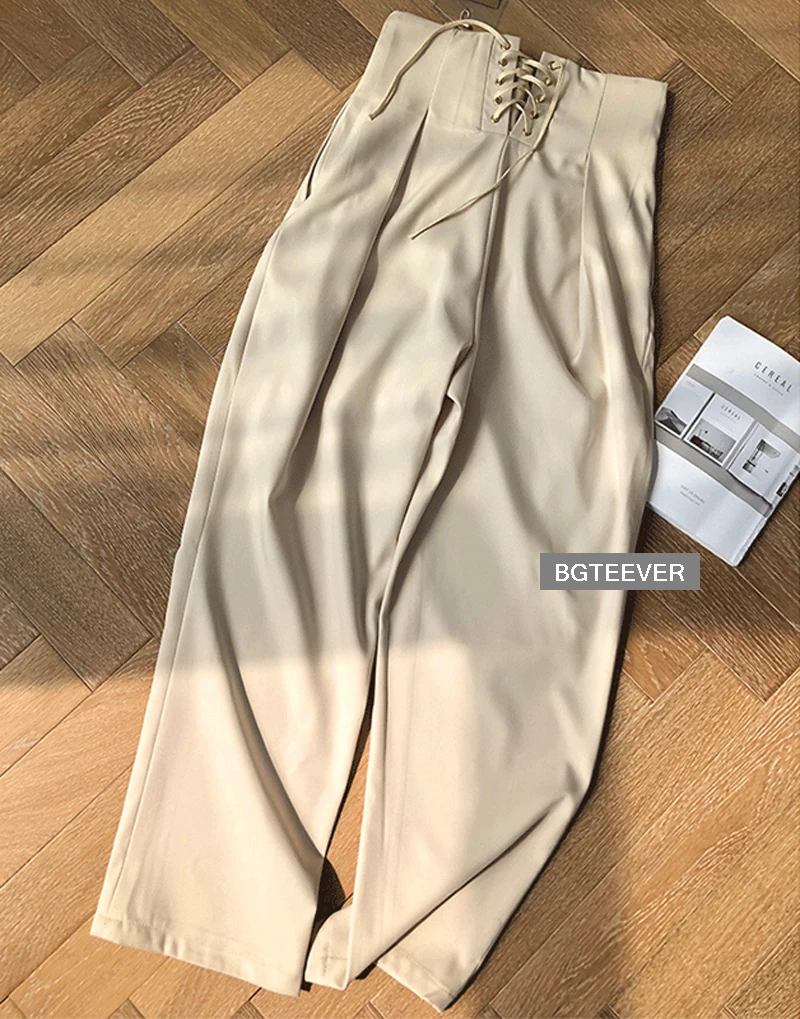 Fashion Lace Up High Waisted Pencil Pants Women Casual Loose Ankle-length Pant Summer Streetwear Trousers pantalon femme 2018
Fashion Lace Up High Waisted Pencil Pants Women Casual Loose Ankle-length Pant Summer Streetwear Trousers pantalon femme 2018