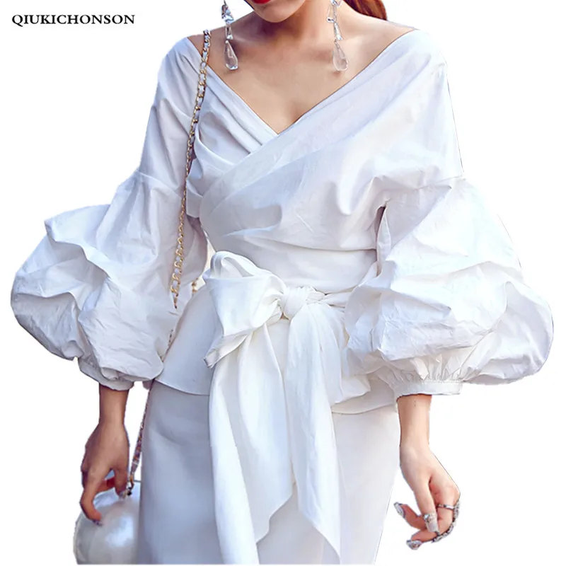 2016 new arrivals women summer autumn white blouse V-neck lantern sleeve sexy elegant shirts female fashion tops
2016 new arrivals women summer autumn white blouse V-neck lantern sleeve sexy elegant shirts female fashion tops