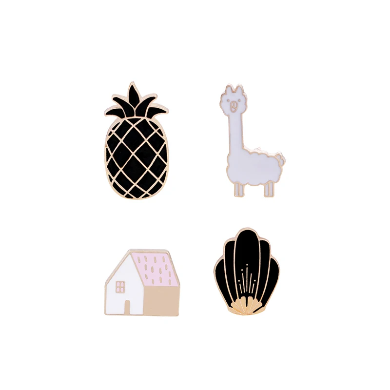 4 Pcs New Cute Pineapple Alpaca Flower House Enamel Pin Brooches For Women Men Shirt Collar Pins Decoration Brooch Badge Jewelry
4 Pcs New Cute Pineapple Alpaca Flower House Enamel Pin Brooches For Women Men Shirt Collar Pins Decoration Brooch Badge Jewelry