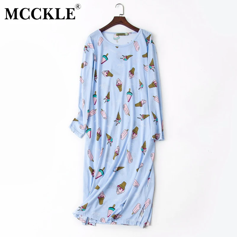 MCCKLE Autumn Women's Long Sleeve Long Nightgowns Sleep Dress Lovely Cartoon Print Nightdress Causal Female Robe Sleepwear
MCCKLE Autumn Women's Long Sleeve Long Nightgowns Sleep Dress Lovely Cartoon Print Nightdress Causal Female Robe Sleepwear