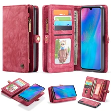 Кожаный бумажник на магните телефонные разъемы для карт чехол для huawei P20 P30 Pro P30lite mate 20 PRO Корпус молния Флип Стенд Защита задняя Сумка(China)
