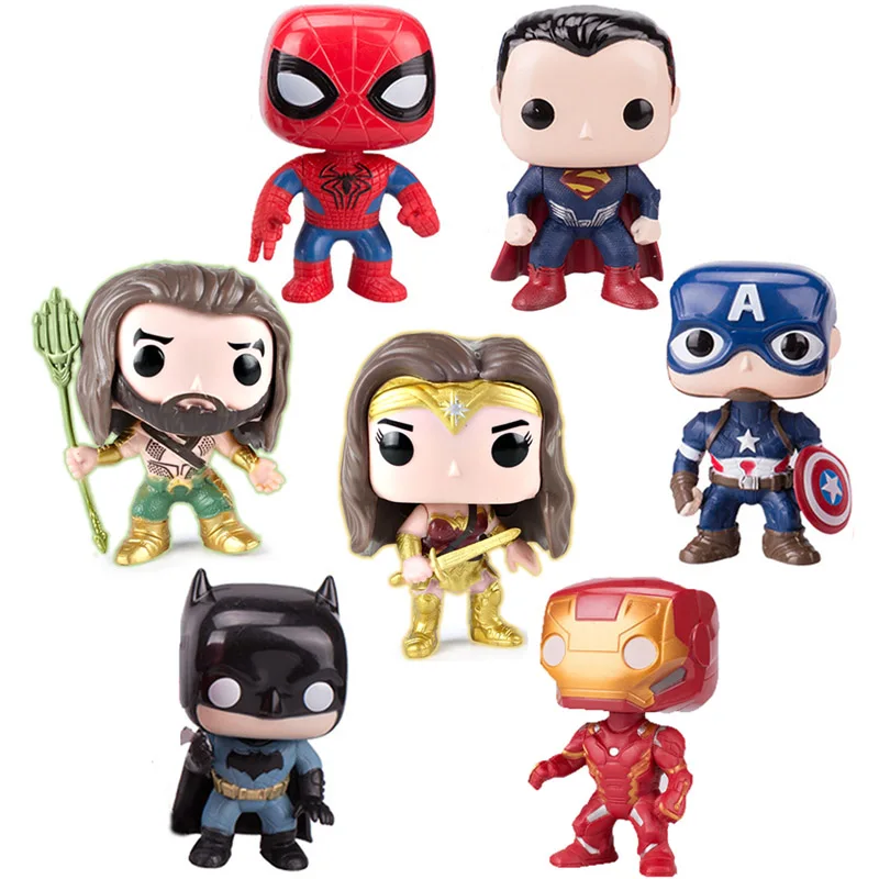 1pcs Super man Marvelous woman Batman model action toys The Avengers figure PVC toys for boys Cake decoration gifts
1pcs Super man Marvelous woman Batman model action toys The Avengers figure PVC toys for boys Cake decoration gifts
