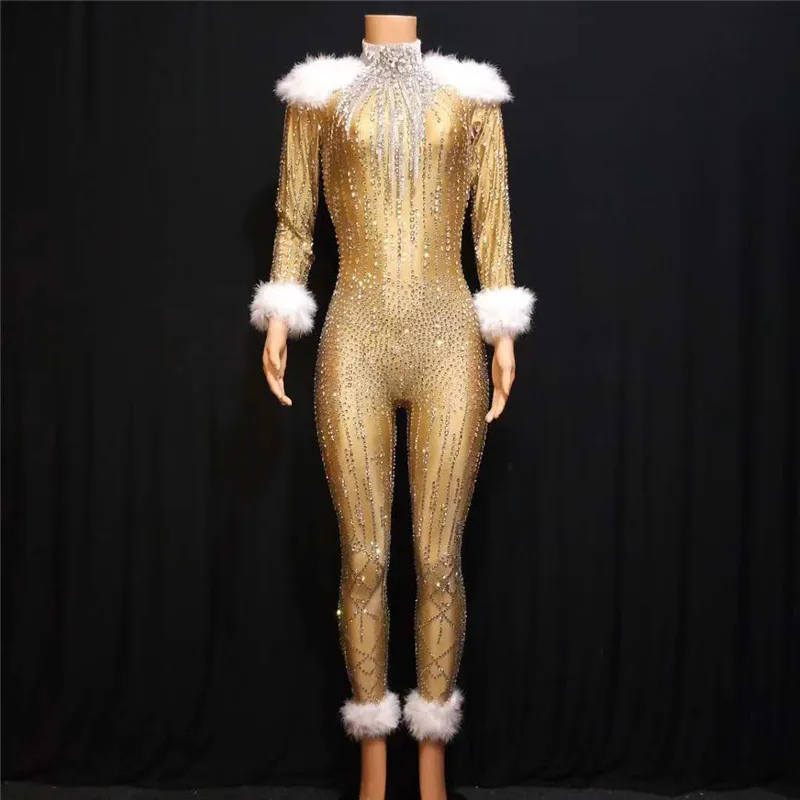 X34 Singer performance gold bodysuit feather Rhinestone jumpsuit elastic diamonds outfits host party dress clothe disco show bar
X34 Singer performance gold bodysuit feather Rhinestone jumpsuit elastic diamonds outfits host party dress clothe disco show bar