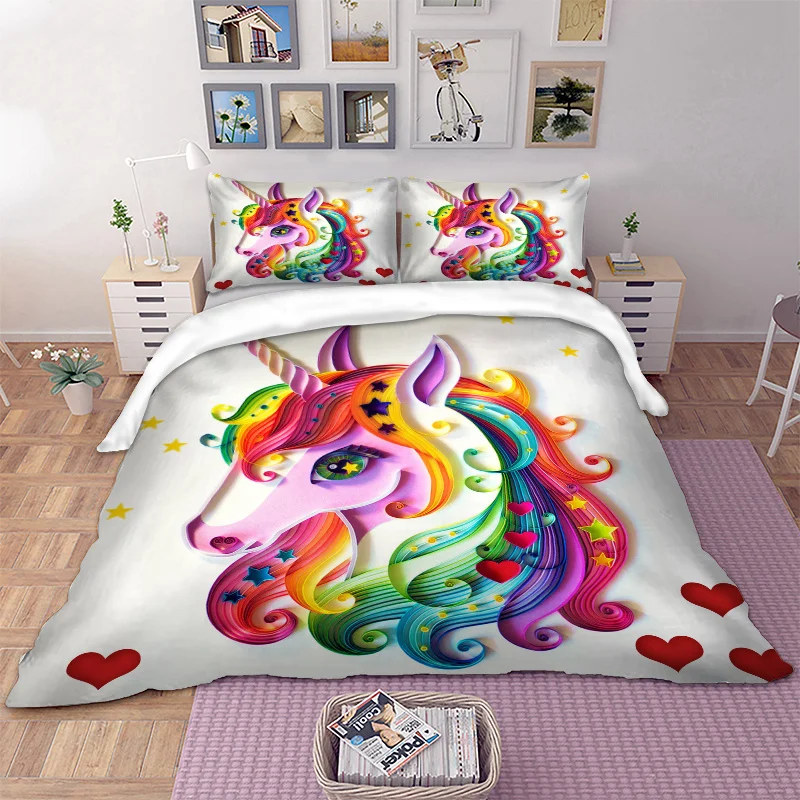 Wongs bedding duvet cover cute Unicorn 3D Digital Printing colorful Bedding Set single twin full queen king size bedlinen
Wongs bedding duvet cover cute Unicorn 3D Digital Printing colorful Bedding Set single twin full queen king size bedlinen