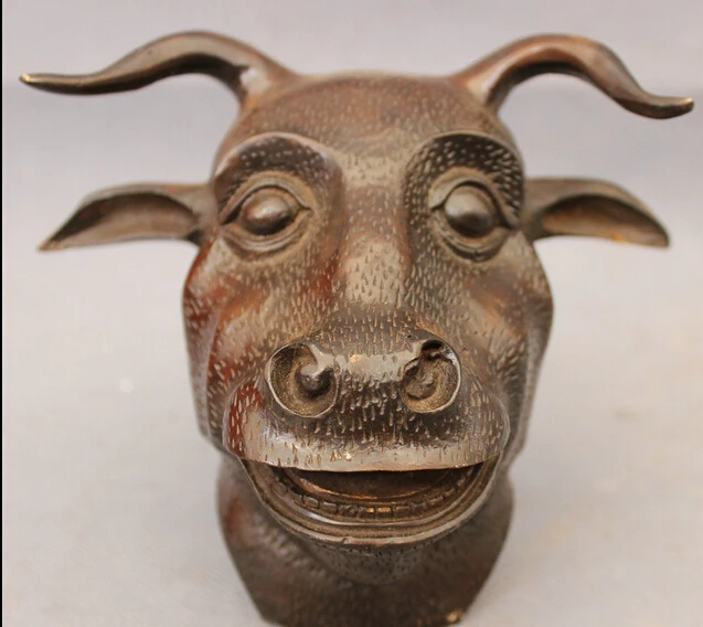 bi002834 Folk Chinese Bronze Copper Animals Year Zodiac Bull Ox Head Statue Figurine
bi002834 Folk Chinese Bronze Copper Animals Year Zodiac Bull Ox Head Statue Figurine