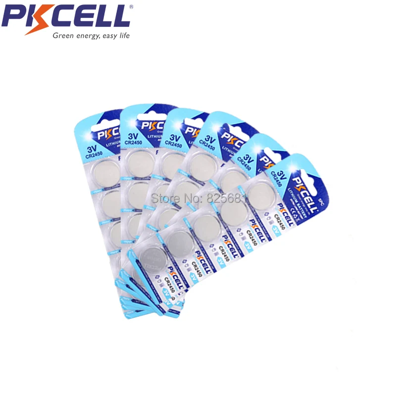 30Pcs PKCELL CR2450 3V Lithium Button Coin Battery 600mAh DL2450 ECR2450 For Watches Calculator Flashlights
30Pcs PKCELL CR2450 3V Lithium Button Coin Battery 600mAh DL2450 ECR2450 For Watches Calculator Flashlights
