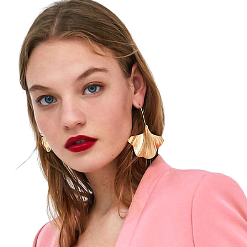 JERPVTE Brand ZA Charm Gold Big Fan Leaf Earrings New Metal Statement Dangle Drop Long Earrings For Women Jewelry Gift 2018
JERPVTE Brand ZA Charm Gold Big Fan Leaf Earrings New Metal Statement Dangle Drop Long Earrings For Women Jewelry Gift 2018