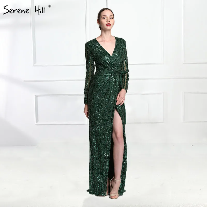 Fashion V-Neck Sleeping Style Grey Green Evening Dresses 2019 Beading Diamond Long Sleeves Evening Party LA6004
Fashion V-Neck Sleeping Style Grey Green Evening Dresses 2019 Beading Diamond Long Sleeves Evening Party LA6004