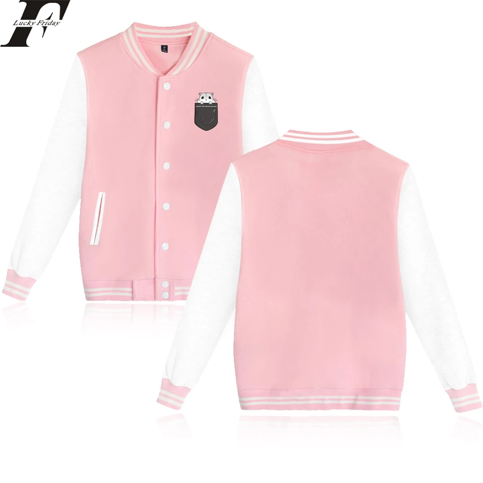 2018 Spring Pocket Hamster Kawaii Cute Baseball jerseys Jacket Men/Women Uniform Coat Long Streetwear College Coa | Спорт и