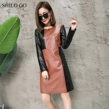 SHILO GO Leather Dress Womens Summer Fashion sheepskin genuine leather dress O Neck spliced color office lady straight dress
SHILO GO Leather Dress Womens Summer Fashion sheepskin genuine leather dress O Neck spliced color office lady straight dress